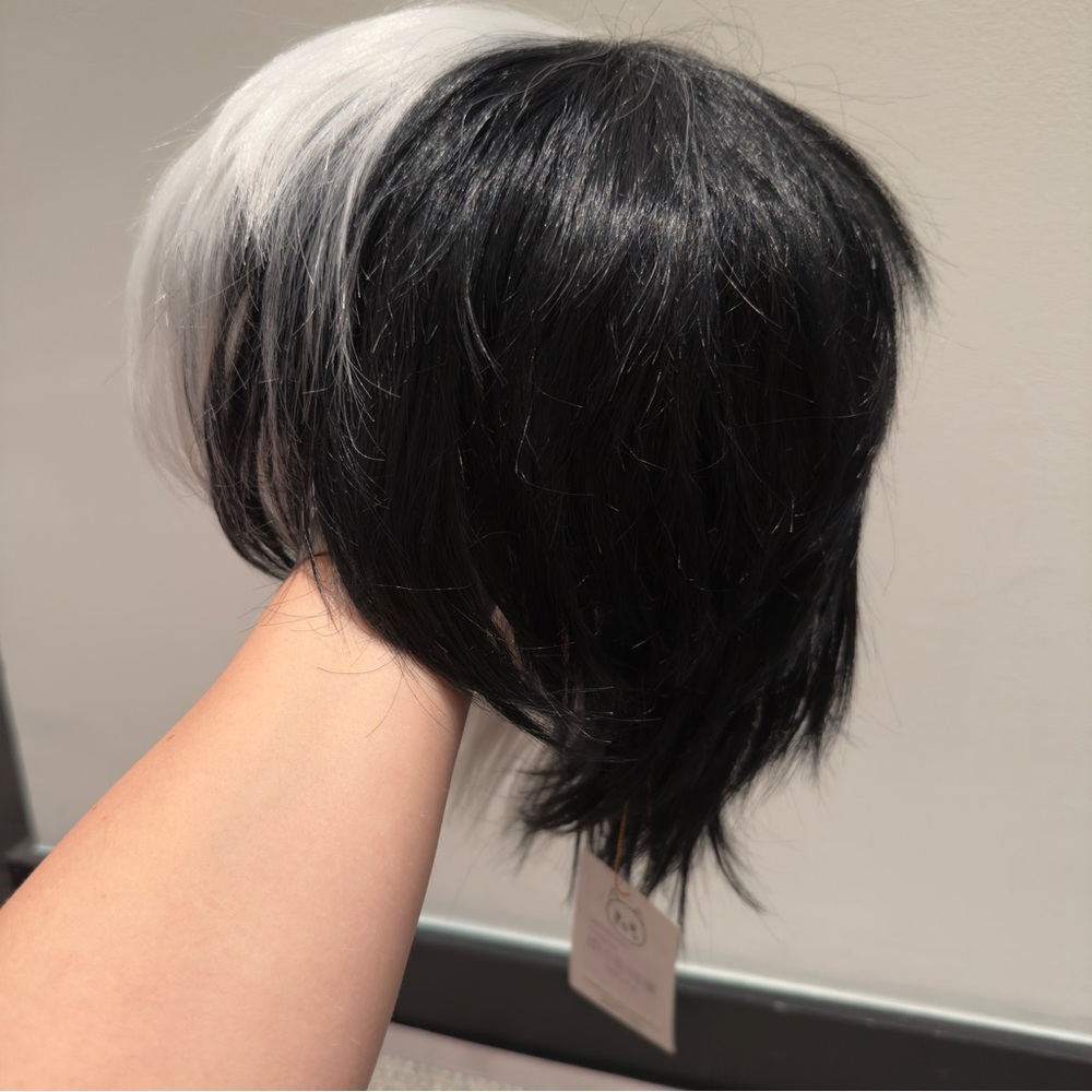 NWT - Yumeno Kyūsaku Q Bungo Stra Japanese Cosplay Wig Two Tone Black & White - Picture 2 of 14